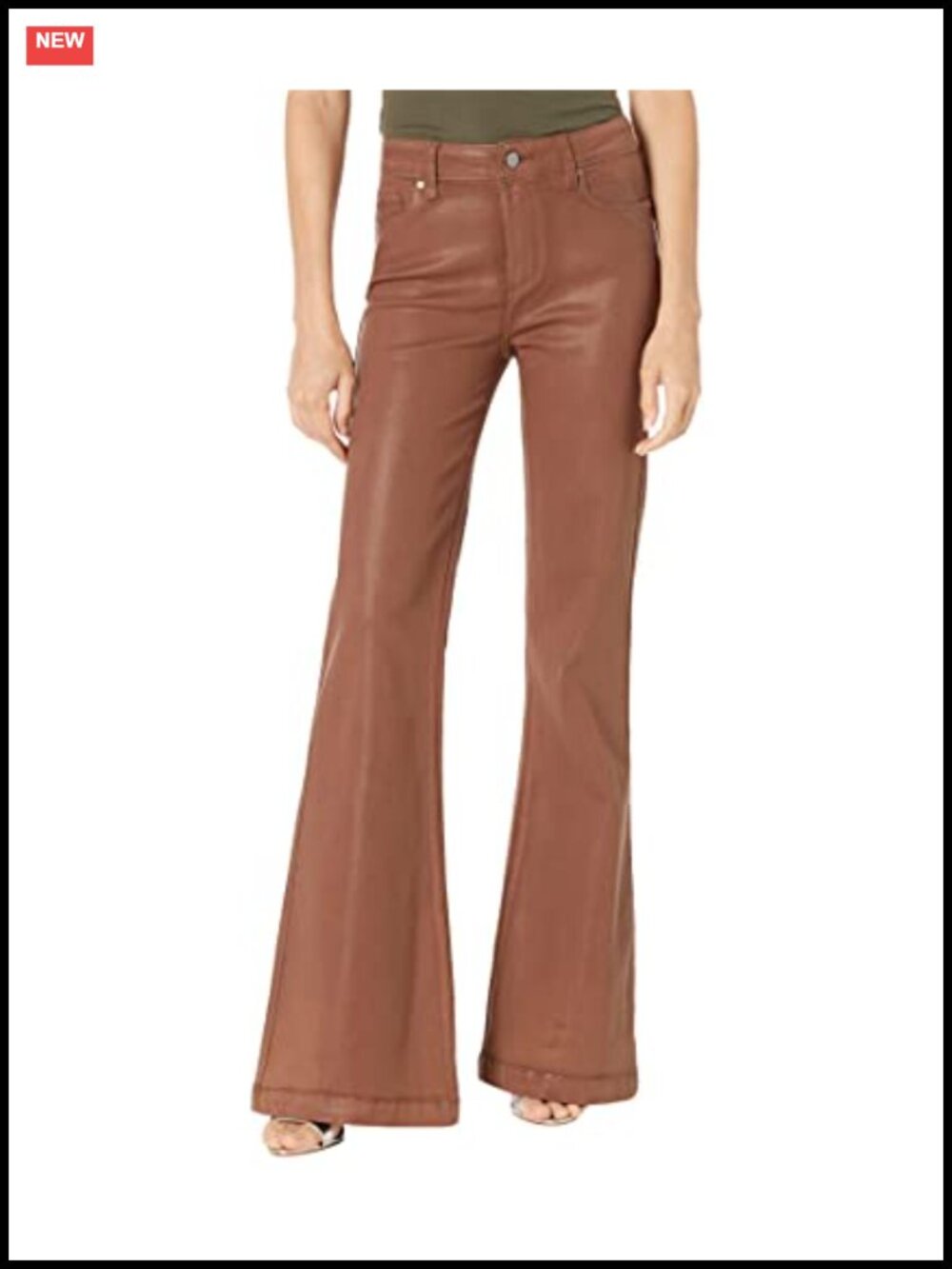 PAIGE Genevieve Flare Jeans High Rise Luxe Coating